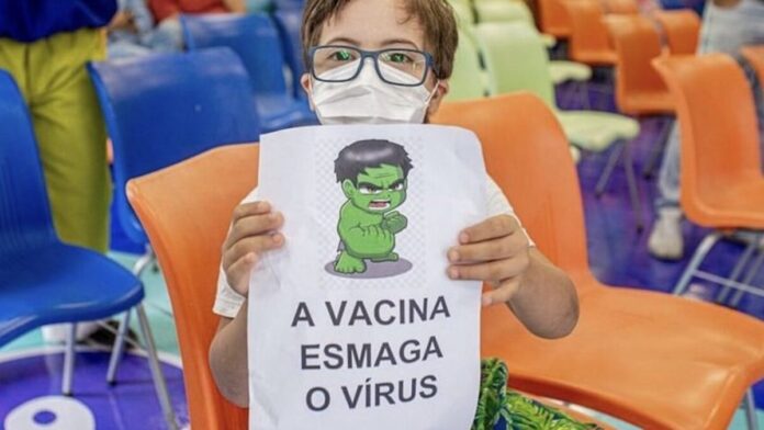 Ouro Fino inicia vacinação de crianças com comorbidades ou deficiências.